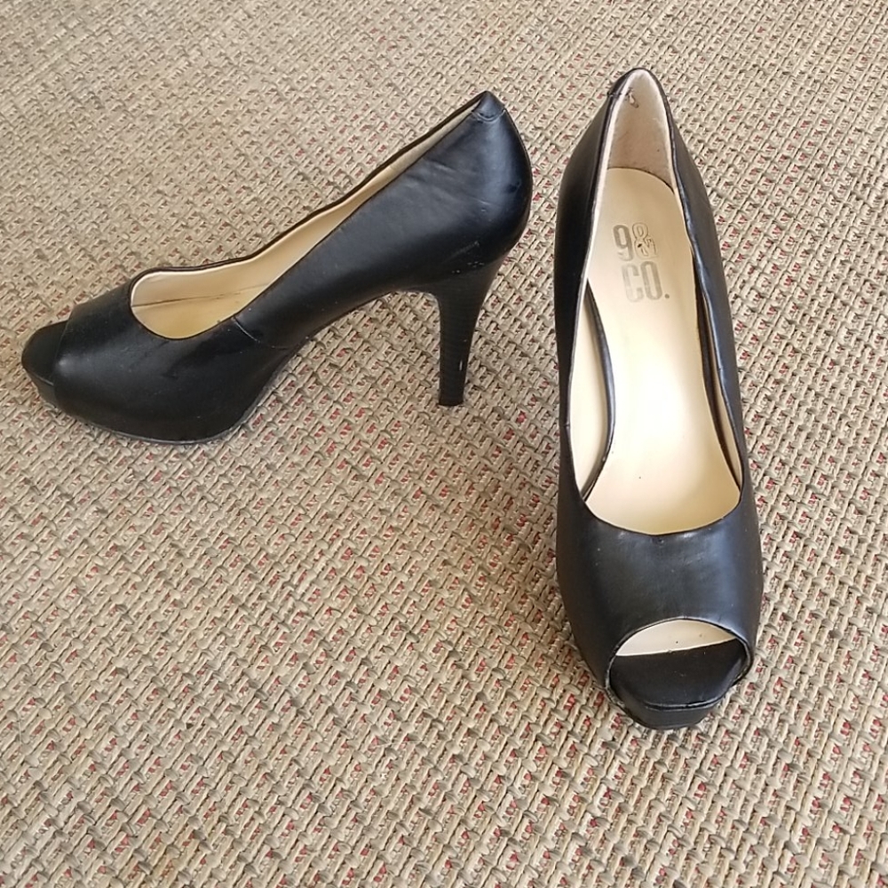 Black Peep Toe Heels by 9&Co.
